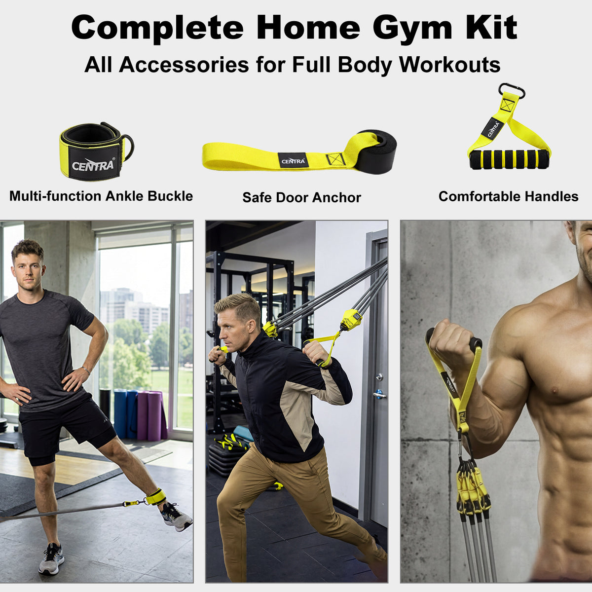 Centra Resistance Bands 12pc Heavy Exercise Bands Strength Training Home Gym
