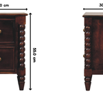 Solid Wood Spindle Winewood Nightstand
