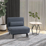 Single Folding 5 Position Convertible Sleeper Chair Sofa Bed | One Size | Black