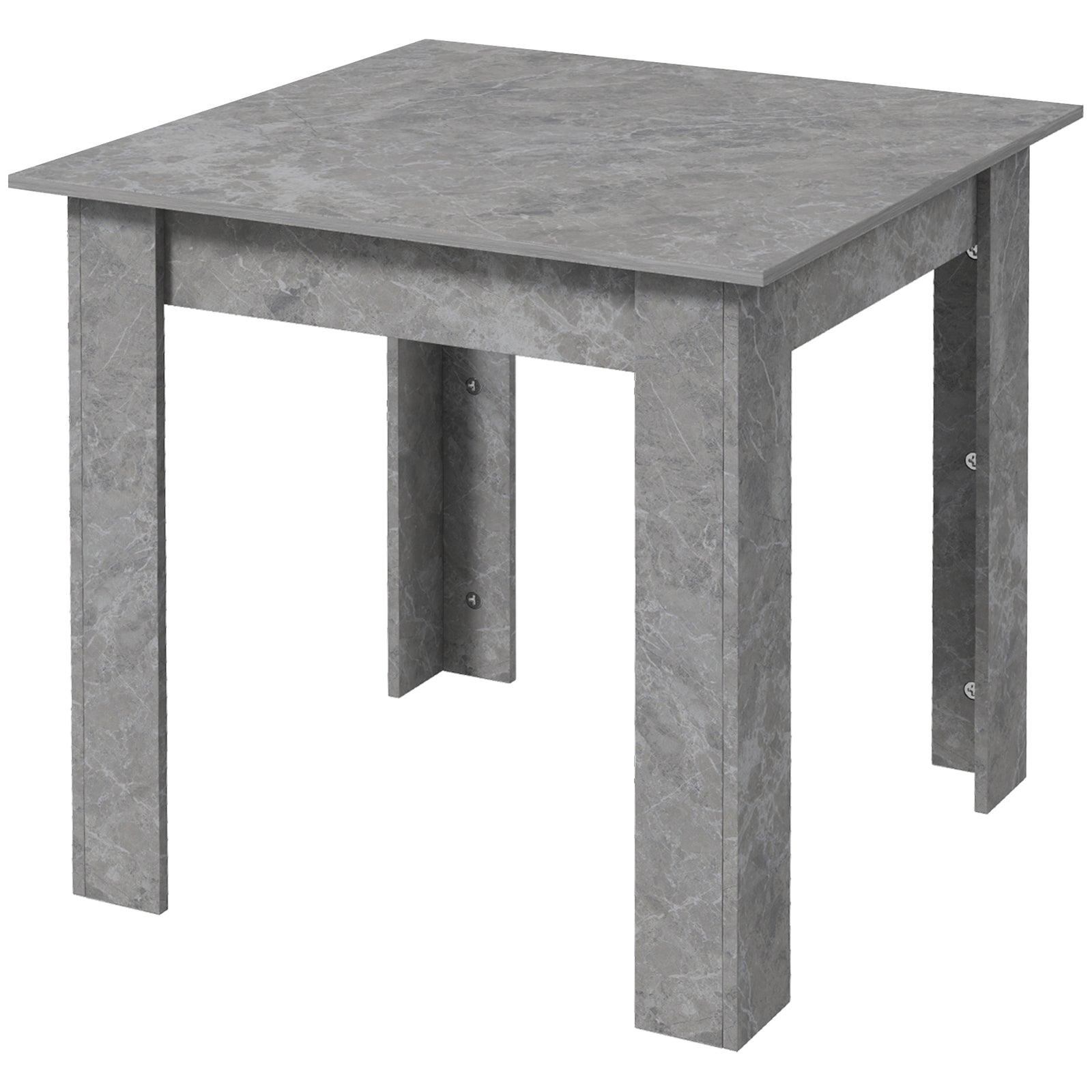 HOMCOM Square Dining Table, Kitchen Table With Faux Cement Effect