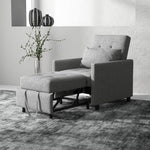 Convertible Single Chair Bed With Tufted Upholstered Fabric