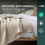 Pure Handmade Cotton Muslin Bed Throw Blanket (127 X 180 Cm) | 125cm x 180cm | White