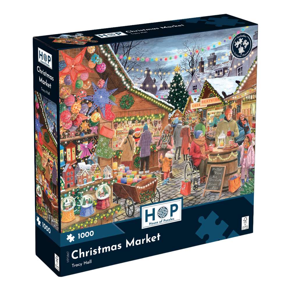 The House of Puzzles Christmas Market 1000 Piece Jigsaw Puzzle