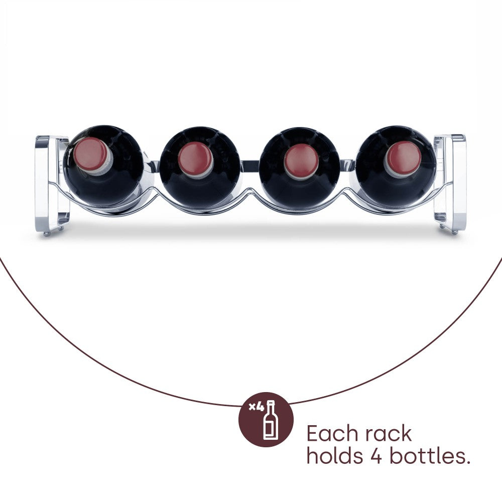 Metal Wine Rack Countertop Organiser For 4 To 16 Bottles | Silver