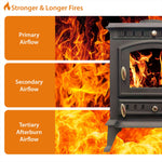5kw Cast Iron Wood Burning Stove Multi-fuel Fireplace Ja013 Defra Approved