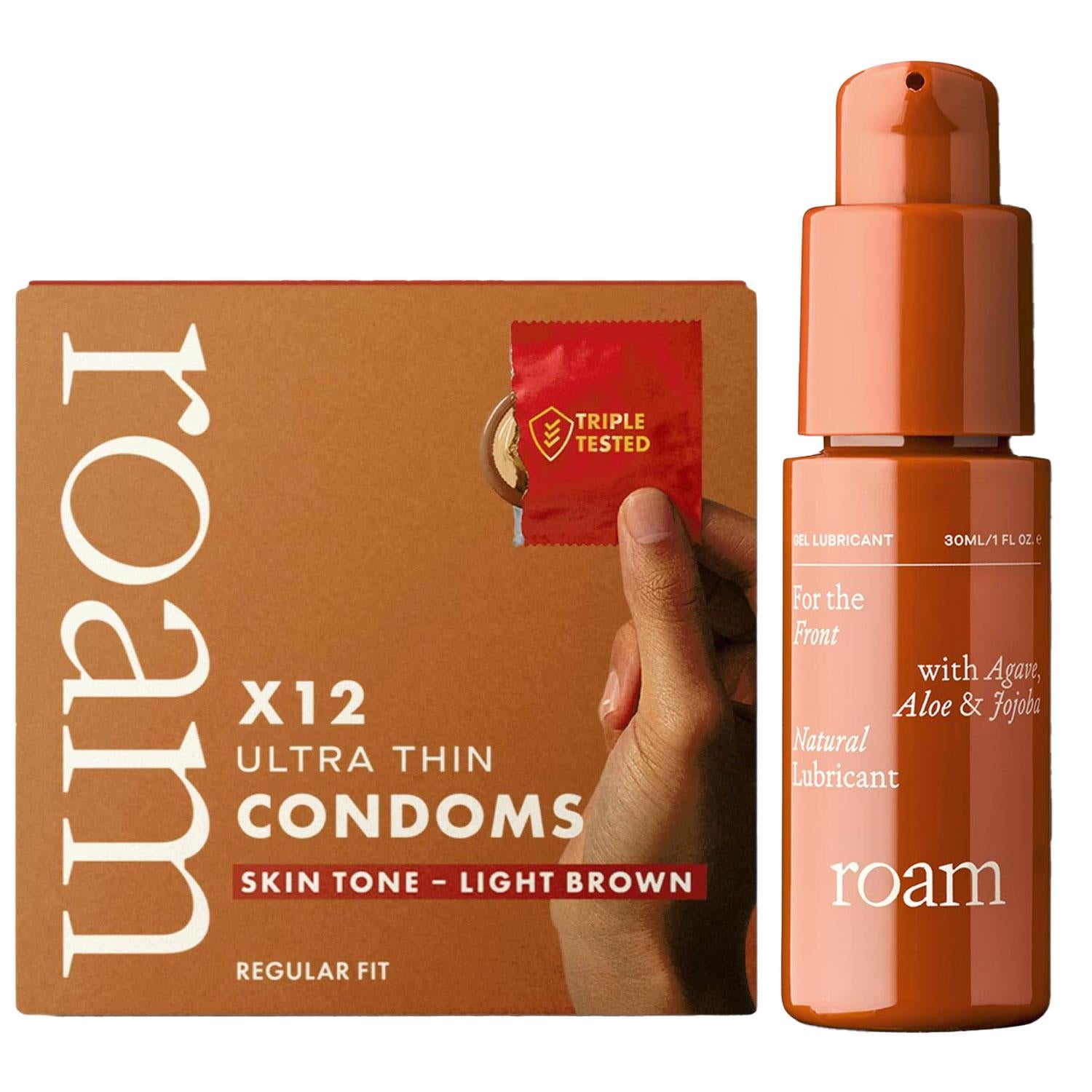 Light Brown Regular Fit Condom Pack Of 12 With Front Lubricant | 30ml
