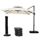 2.7x2.7m Cantilever Parasol W/ Base & Cover | Beige