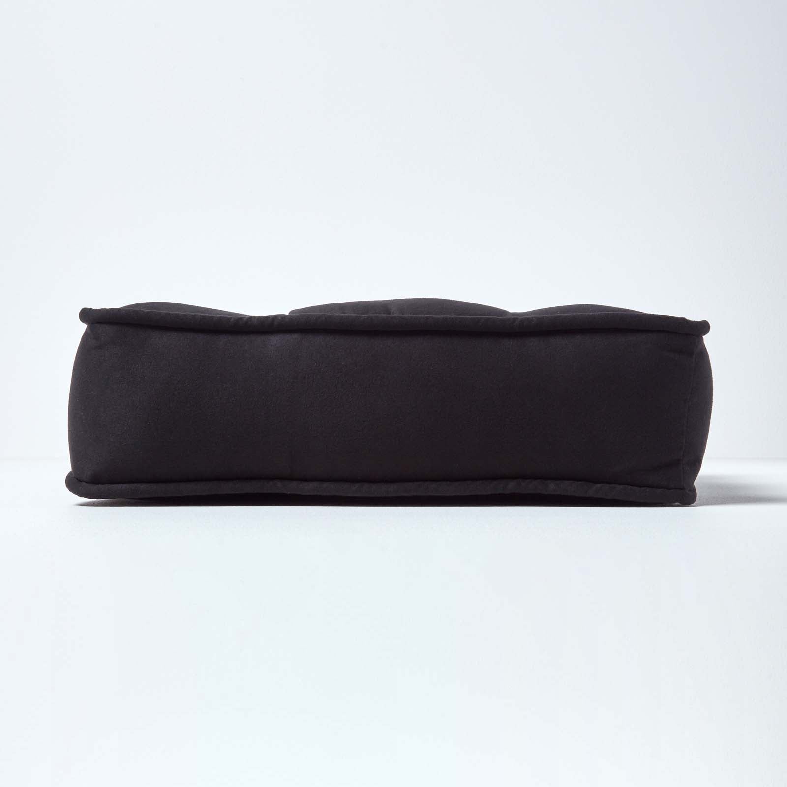 Faux Suede Dining Chair Booster Cushion | 40cm x 40cm | Black
