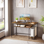 Home Office Writing Desk With Storage | Brown