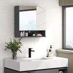 Wall Mounted Bathroom Storage Cupboard W/ Mirror And Shelf