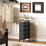 HOMCOM Narrow 4 Drawer Dresser With Steel Frame, Chest Of Drawers, Black