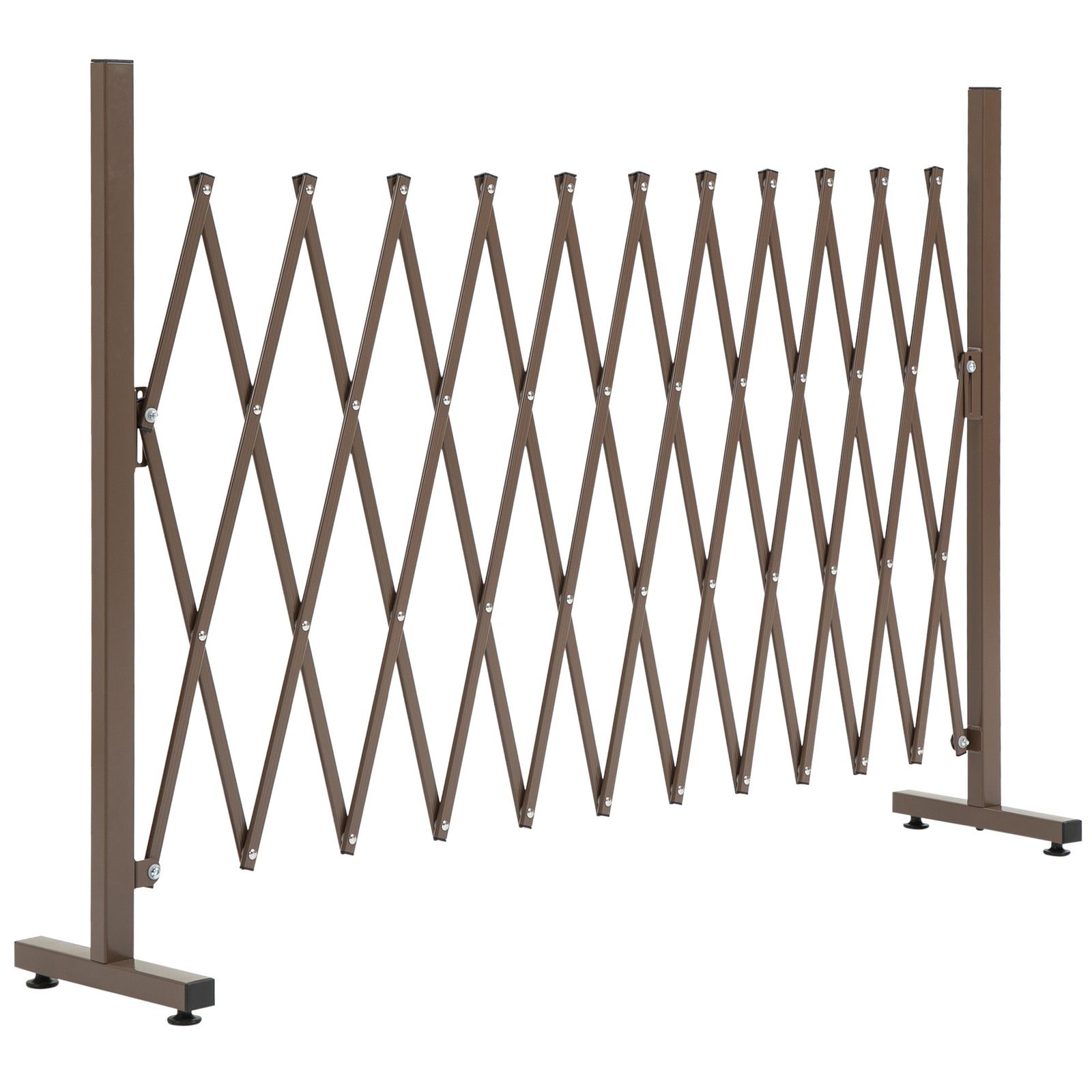 Expanding Trellis Fence Aluminum Movable, Brown