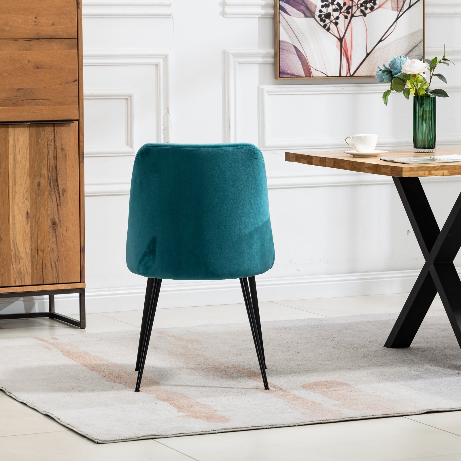 Set Of 2 Morandi Velvet Dining Chairs | Teal