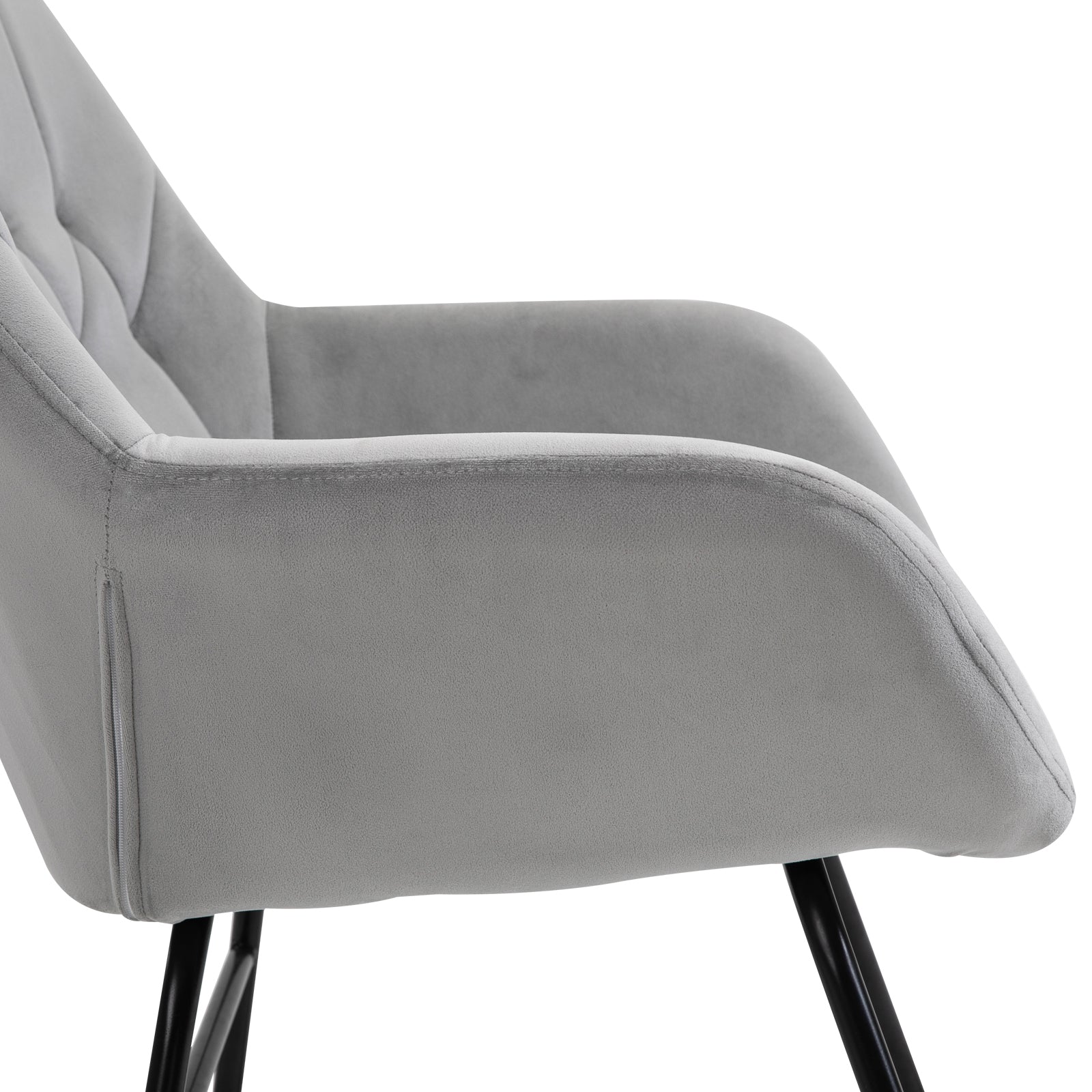 Modern Rocking Armchair With Foam Padding Metal Frame