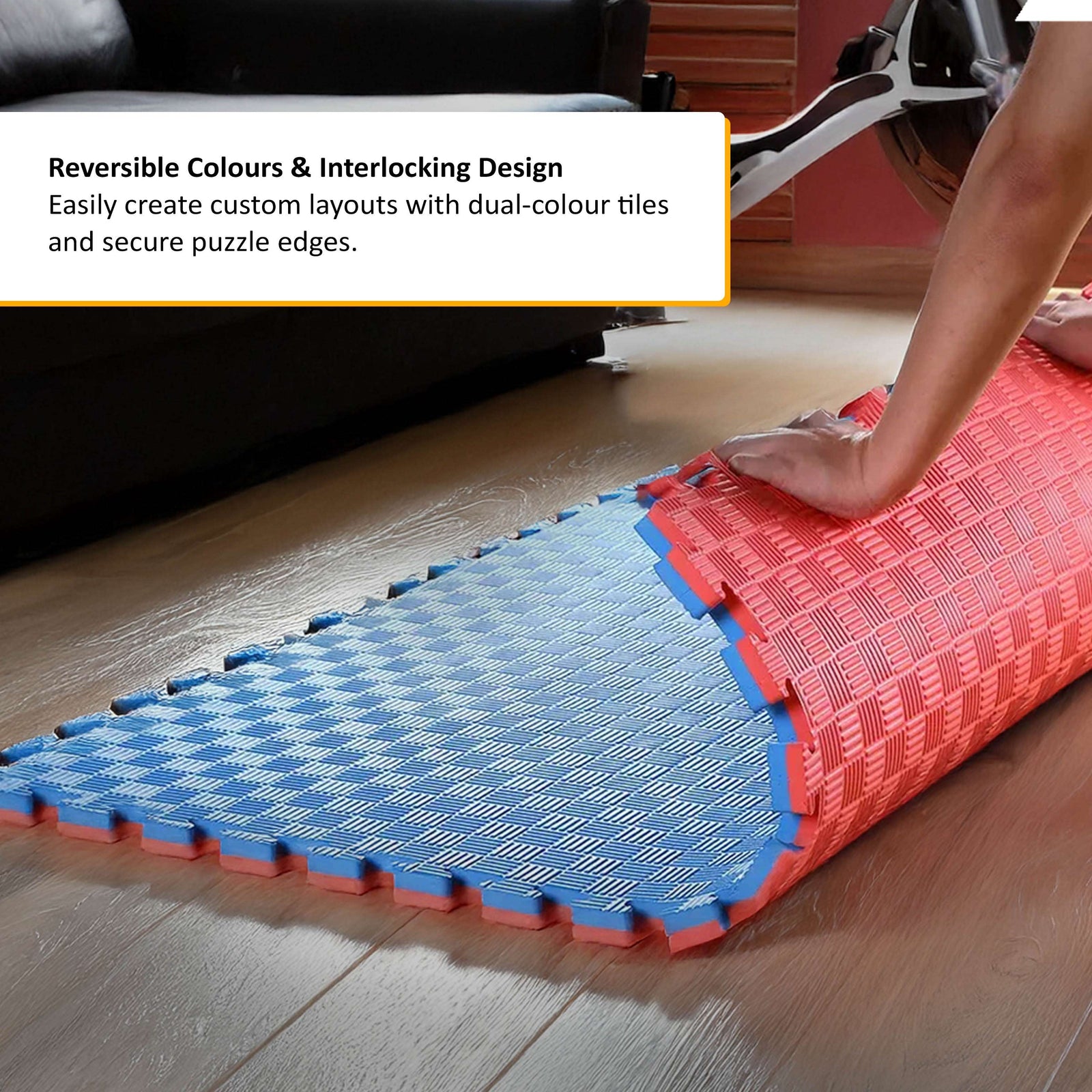 40mm Premium Reversible Eva Tatami Foam Mats  | Set of 24 | Black & Grey