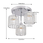 3-light Crystal Ceiling Fixture With Chrome Finish