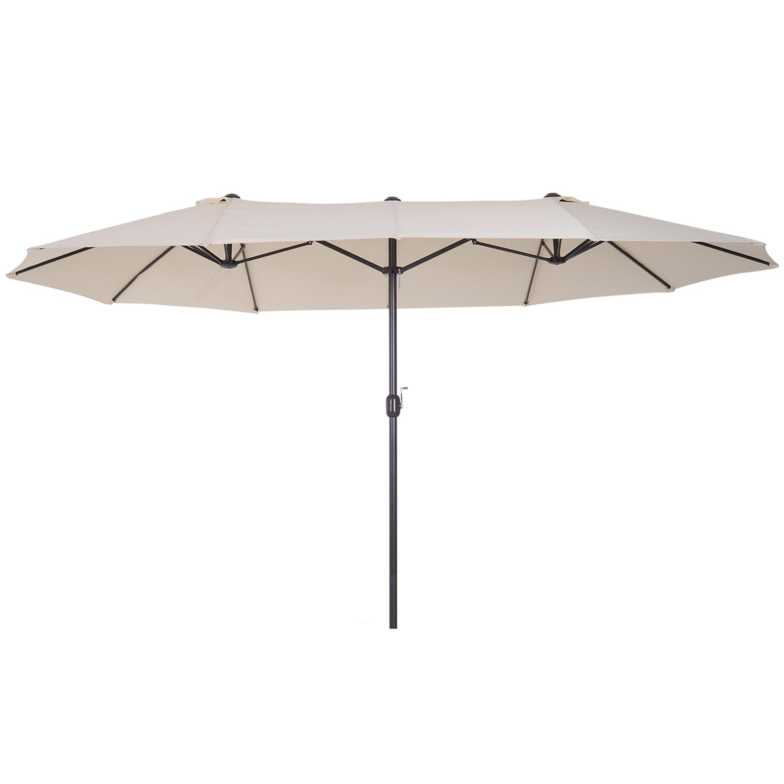 4.6m Double-sided Sun Umbrella W/ Crank | Beige