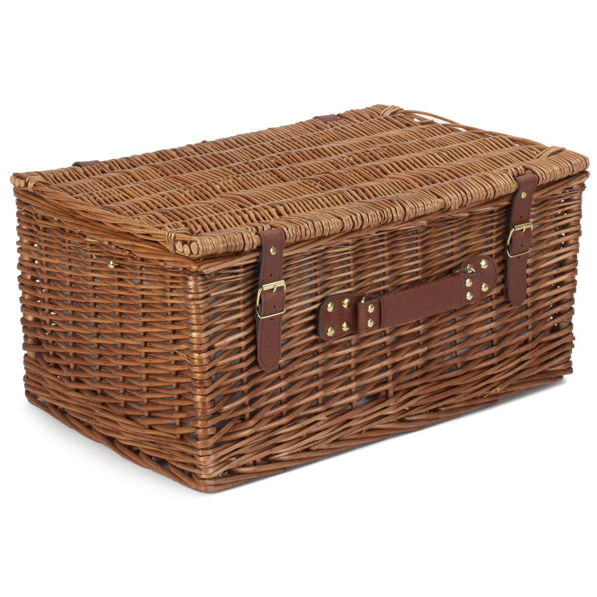 Green Tweed Classic Picnic Wicker Basket | 6 Person | Green