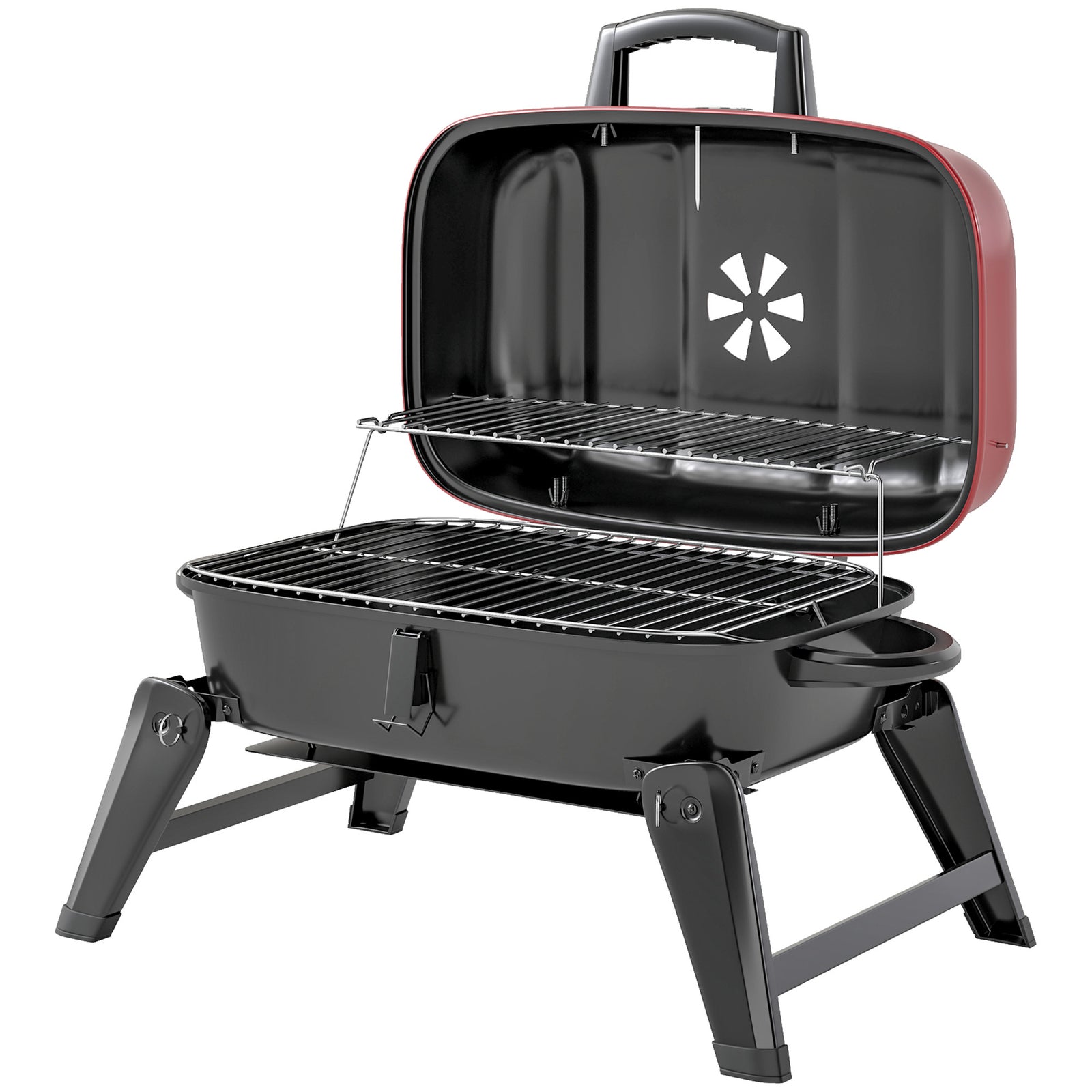 Charcoal Barbecue Grill Folding Bbq Grill | Red