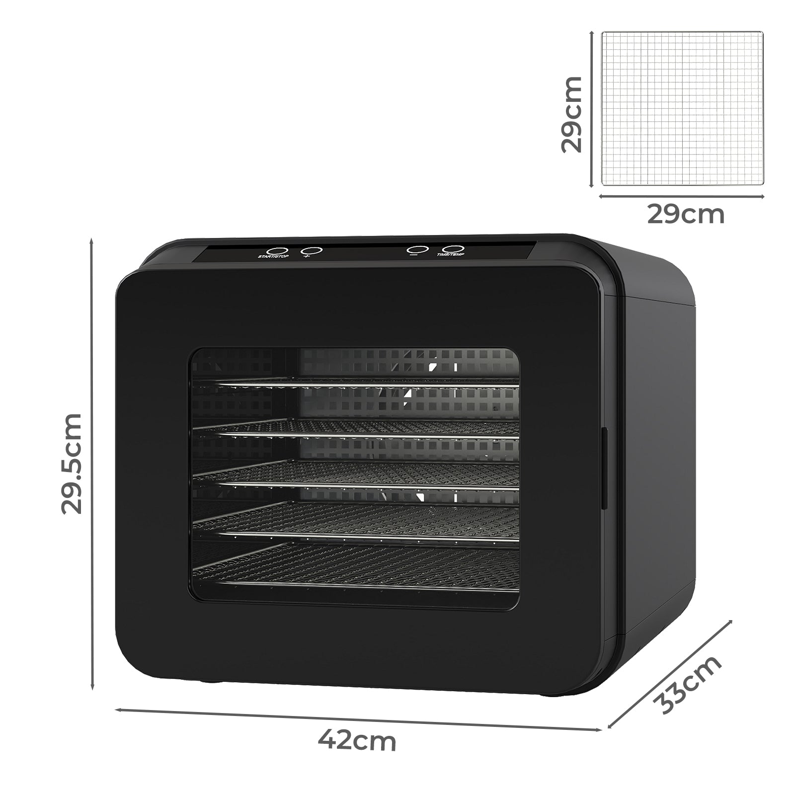 Spector Electric Food Dehydrator 6 Stainless Steel Trays Touch Control 72h Timer
