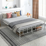 Single/double/king Metal Platform Bed Frame Underbed Storage | King | White