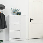 4 Compartment Shoe Storage Cabinet Shelves Footwear
