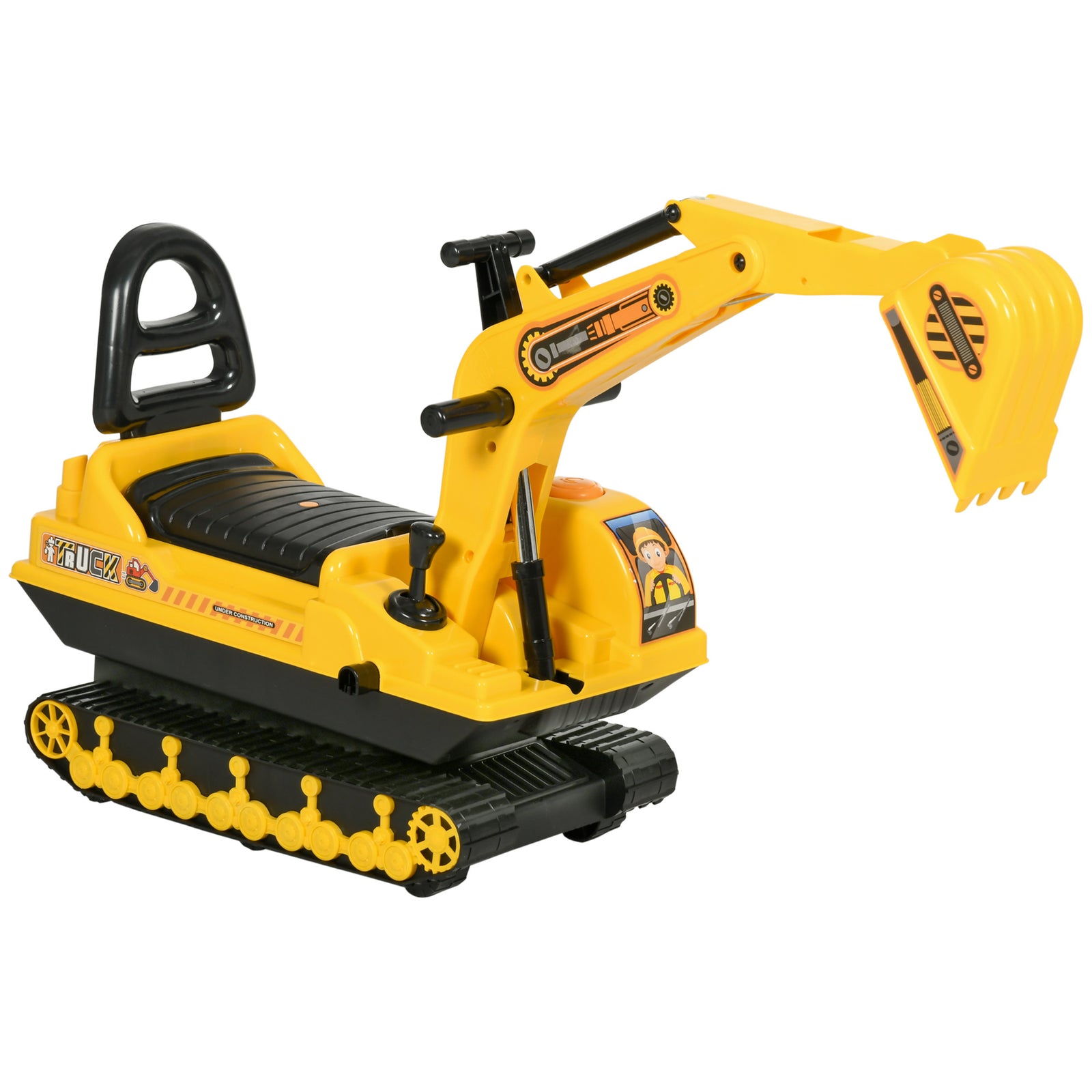 Ride On Excavator Toy Tractors Digger Movable Walker Construction Truck