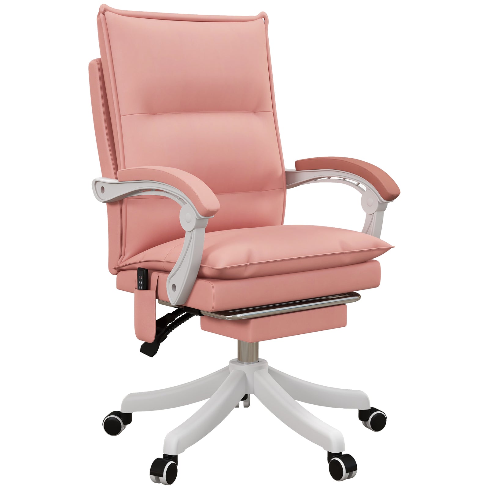 Faux Leather Massage Office Chair Heat | Pink