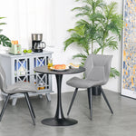 Modern Round Dining Table Leisure Coffee Bistro Table Metal | Black
