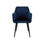 San Diego Marble Top Dining Table With Charlotte Velvet Chairs | Blue