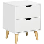 Bedside Table With Drawer, Side Table With Pine Wood Legs