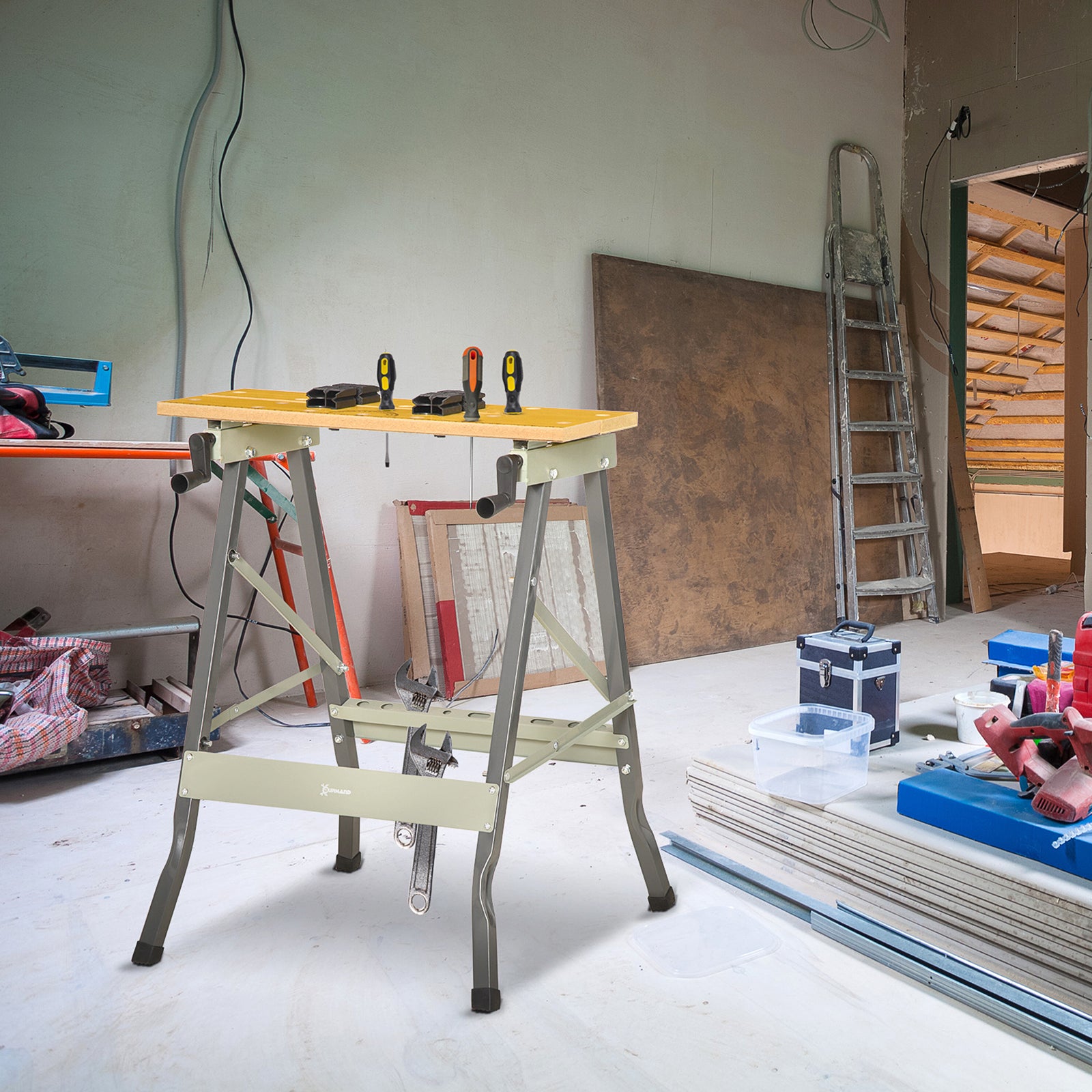 4-in-1 Work Bench, Adjustable, Foldable | Yellow