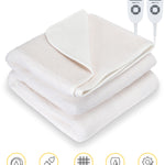 Fleece Electric Heated Under Blanket - Controller & 9 Heat Settings | King | White