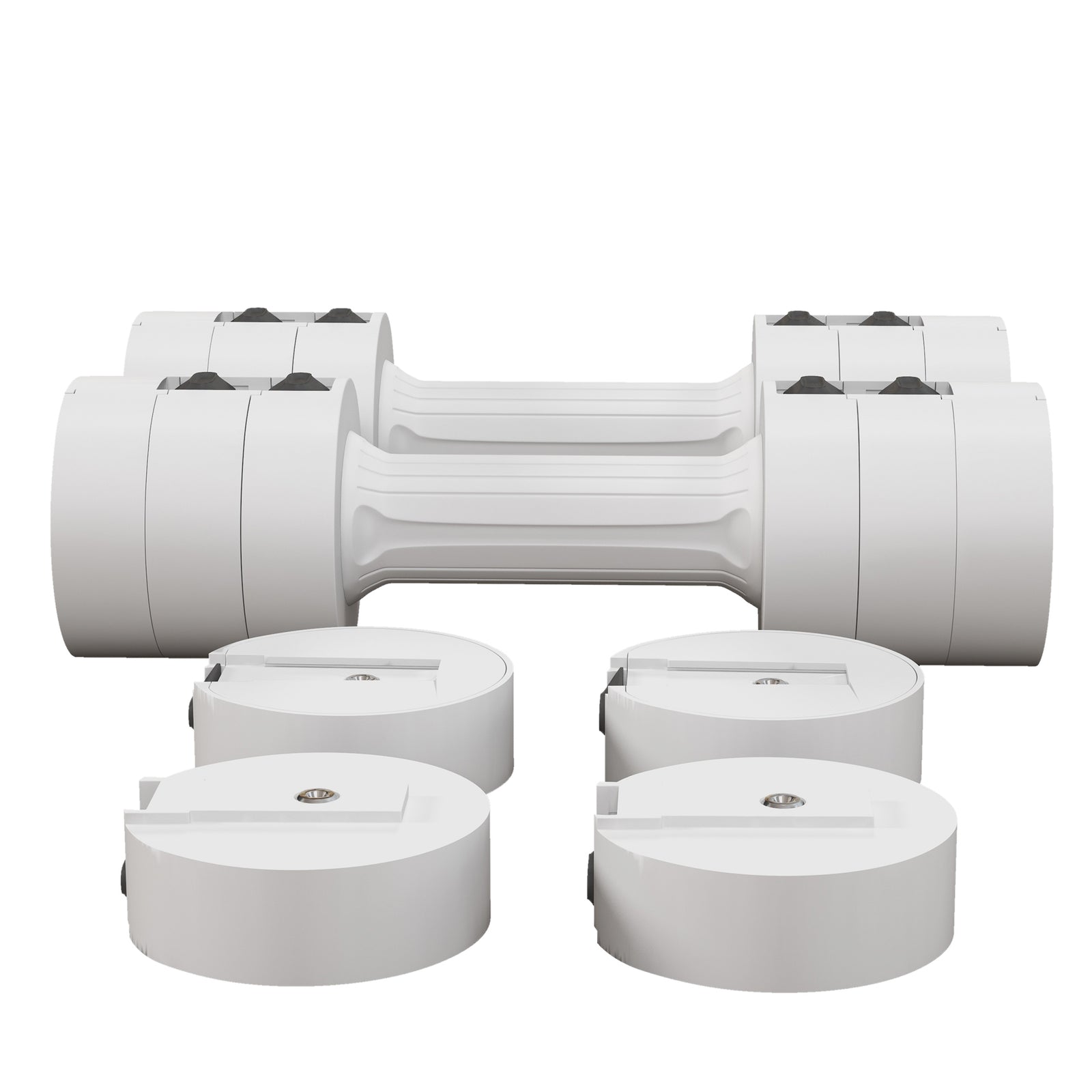 Adjustable Dumbbells Set Fast Adjust And Compact | White