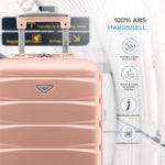 55x35x20cm Cabin Carry On Suitcase Hard Shell Overhead Luggage 100+ Airlines Approved | Cabin | Rose
