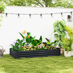 Outsunny Galvanised Raised Garden Bed, Raised Planter, Dark Grey