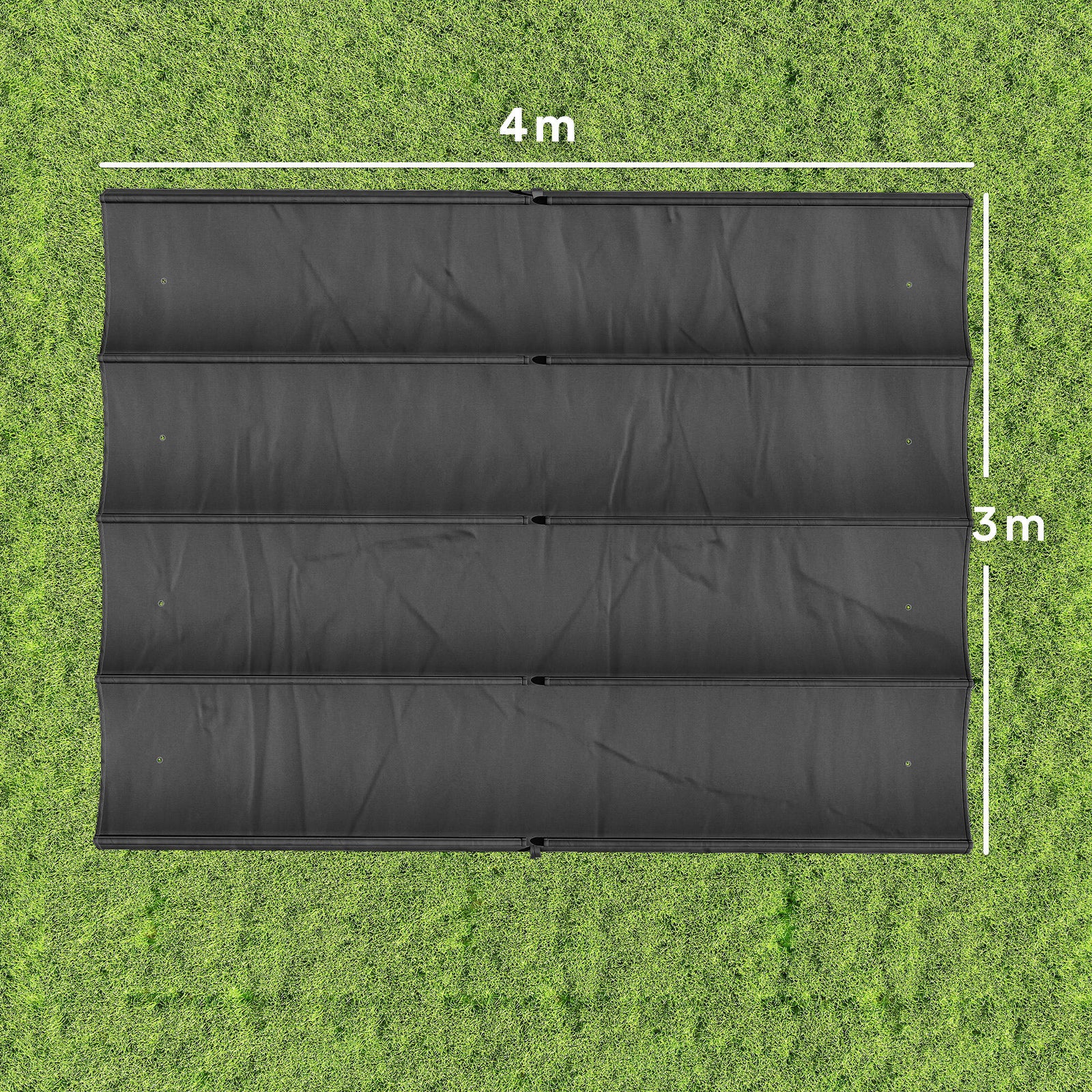 Retractable Pergola Canopy Only For 4 X 3 M Pergola | Dark Grey