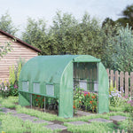 Walk-in Polytunnel Greenhouse W/ Sidewalls | Green