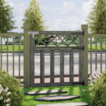 90cm W X 90cm H Outdoor Cross Top Wooden Garden Gate Pedestrian Fence Yard Door