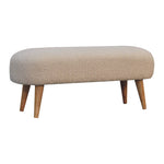 Solid Wood Boucle Hallway Bench