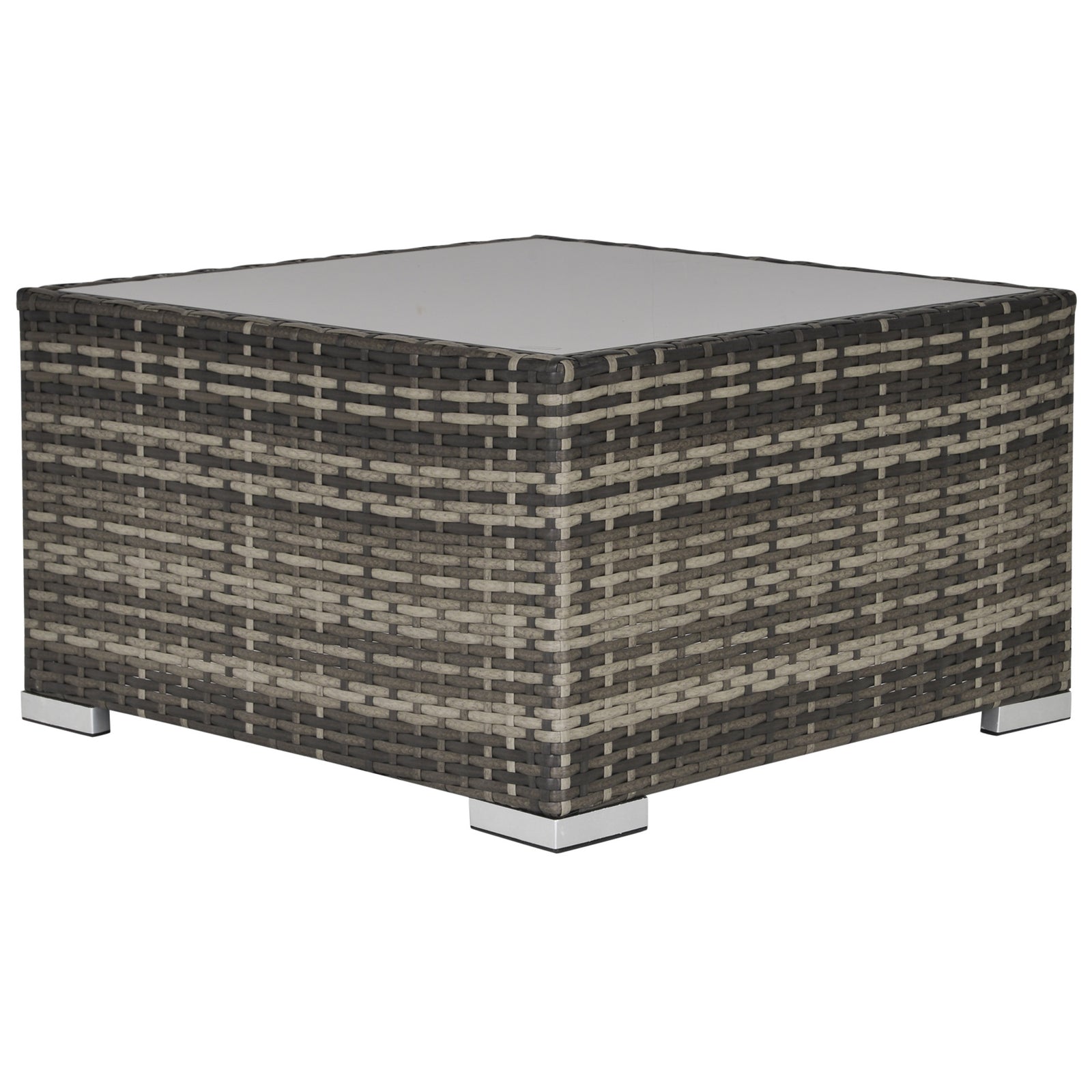 Garden Furniture Rattan Single Middle Sofa W/ Cushions | Dark Gray