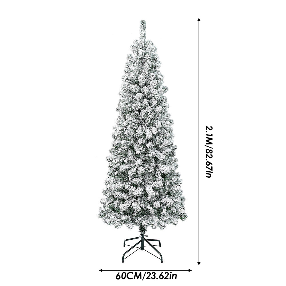 Flocked Christmas Tree With X-frame Stand | 7ft