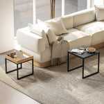 Coffee Table Set Square Nest Of Tables For Small Space | One Size | Black