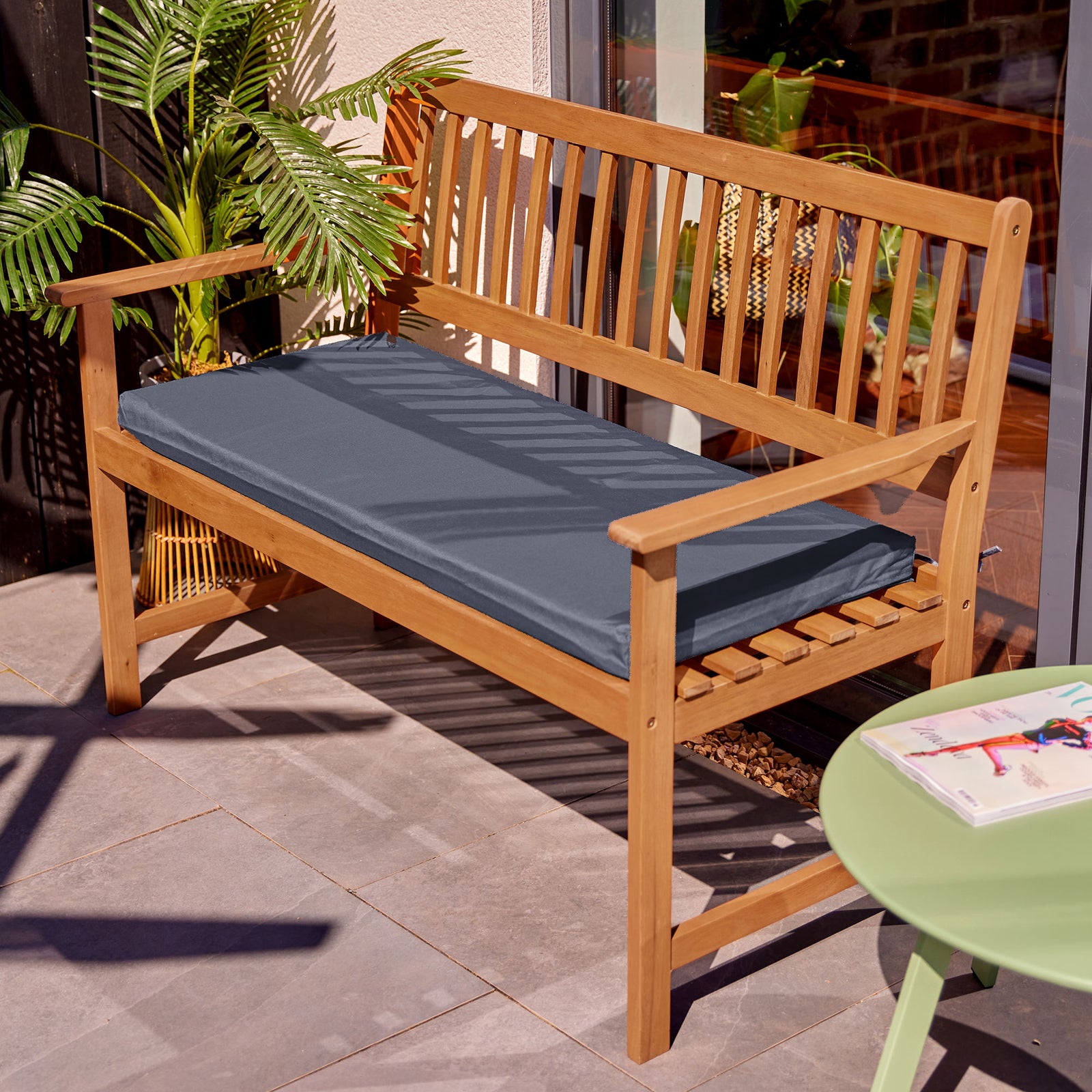 Outdoor Bench Cushion Pad, Weatherproof | Charcoal