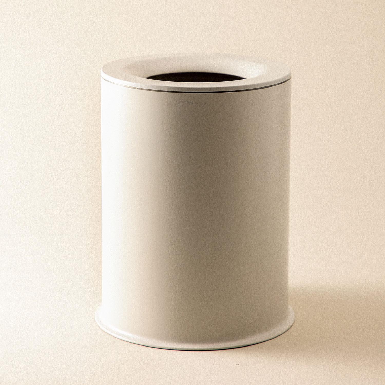 Bathroom Bin, 5l, Easy Bag Fixing, White Stainless Steel Geyser Collection