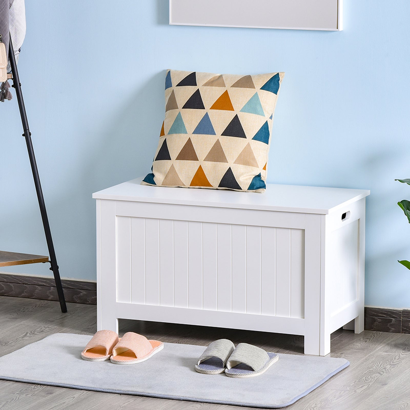 Storage Box Toy Chest Cabinet Unit Organizer Safety Hinges | One Size | White