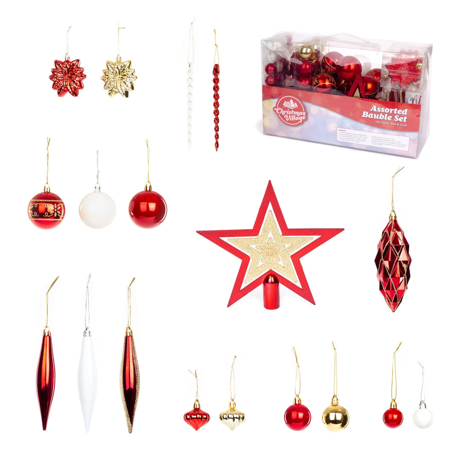 100 Christmas Baubles - Gold & Silver