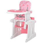 3-in-1 Convertible Baby High Chair Booster Seat W/ Removable Tray | Pink