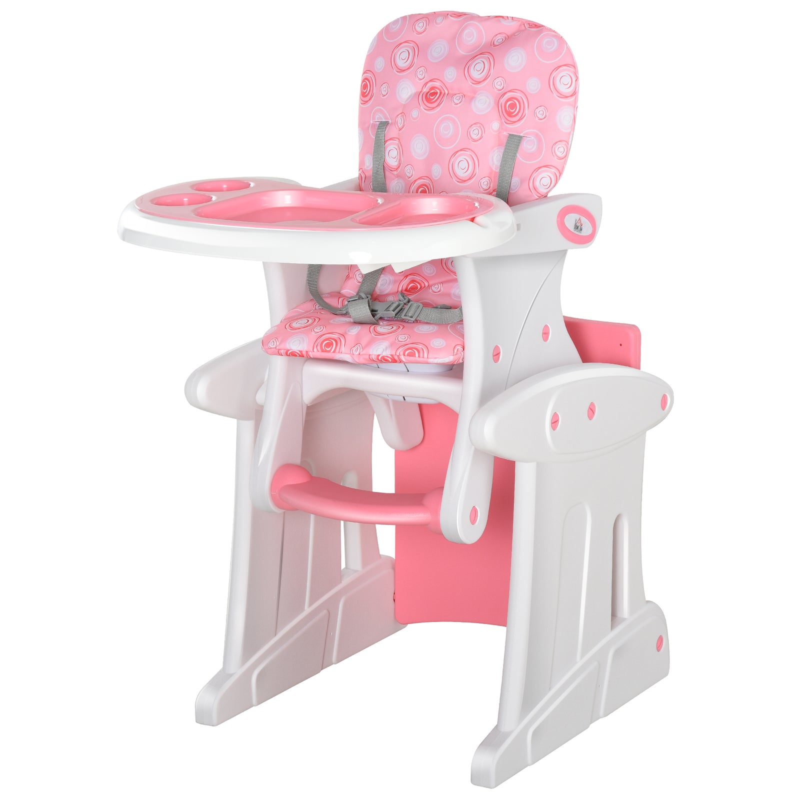 3-in-1 Convertible Baby High Chair Booster Seat W/ Removable Tray | Pink