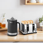 Kettle And Toaster Set With 3000w Rapid Boil, 4 Slice Toaster | Black